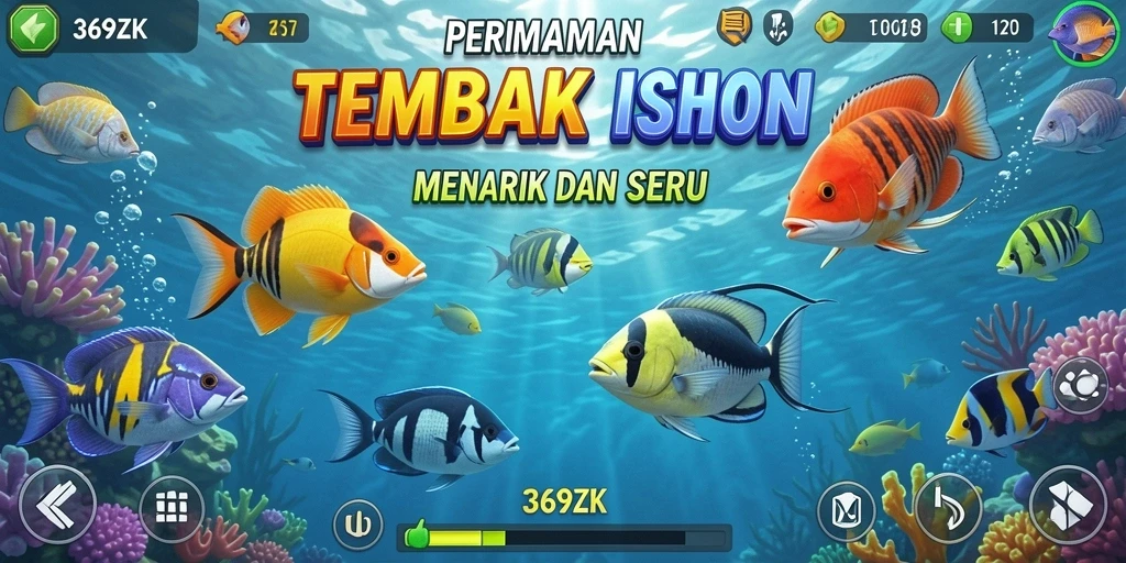 Screenshot gameplay 369ZK menampilkan aksi tembak ikan yang seru.