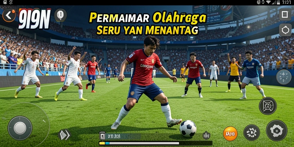 Tampilan menarik dari gameplay kompetitif 9N9N yang seru.