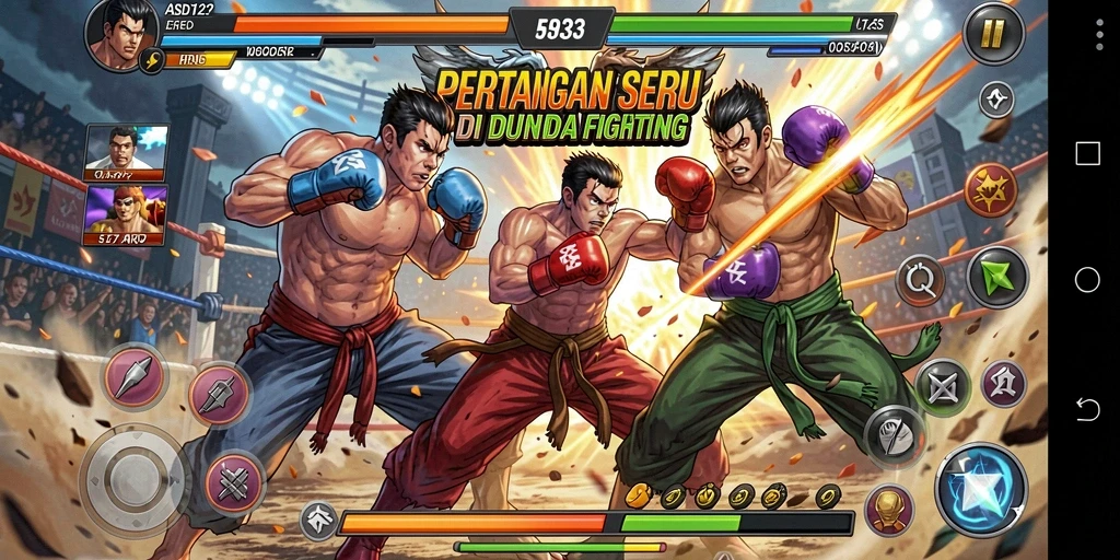 Tangkapan layar ASD123 menunjukkan aksi pertarungan yang mendebarkan.