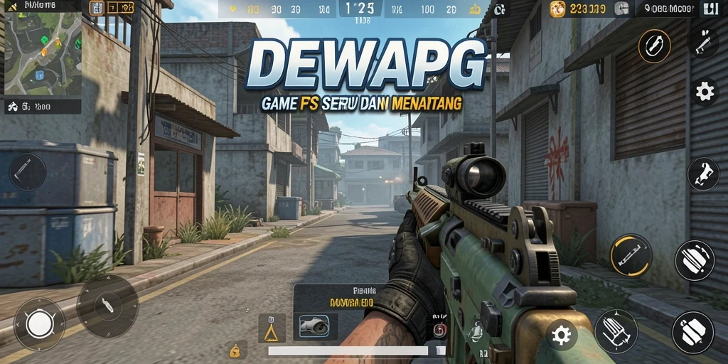 Screenshot menunjukkan gameplay intens penuh aksi di DEWAPG.