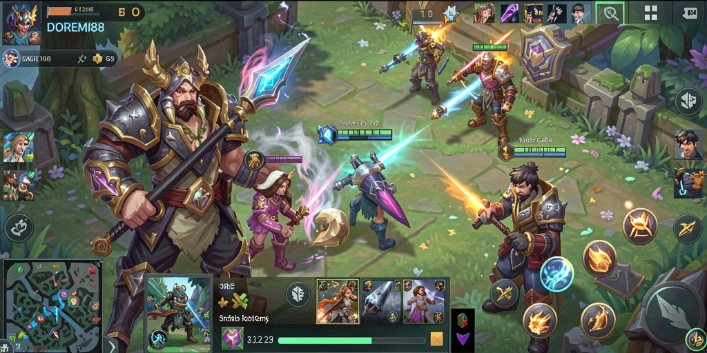 Screenshot gameplay DOREMI88 yang menunjukkan aksi pertempuran seru.