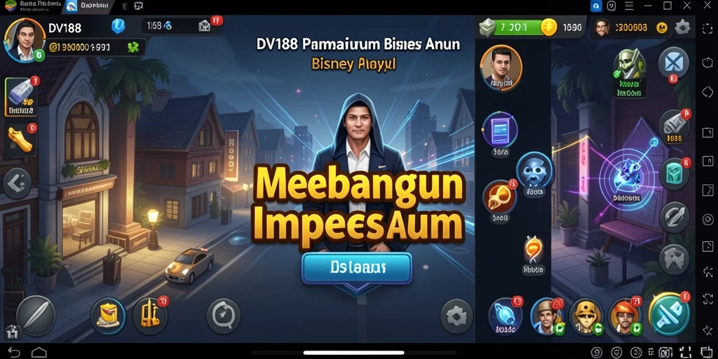 Tampilan gameplay DV188 yang menggambarkan strategi Tycoon.