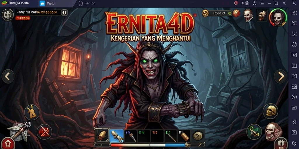 Tampilan gameplay ERNITA4D yang menakutkan dan menyeramkan.
