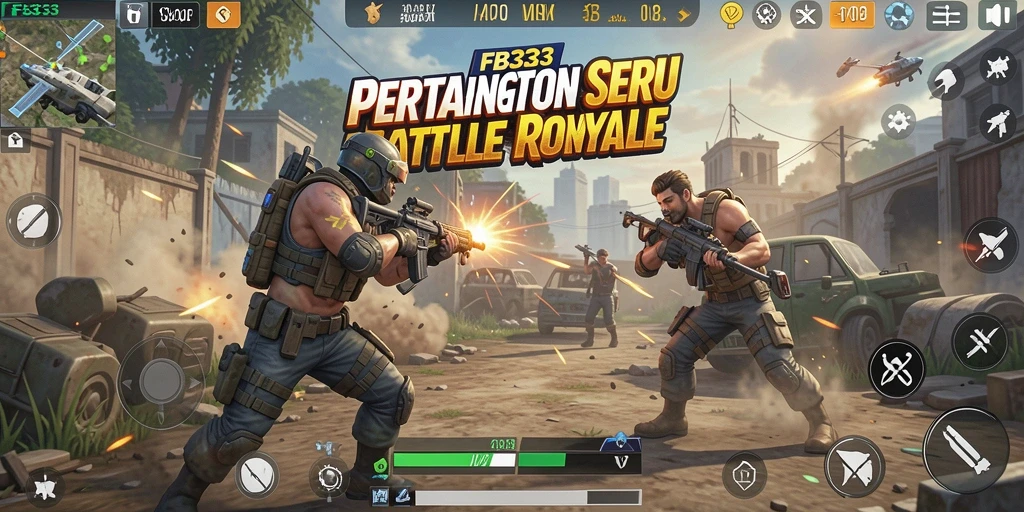 Screenshot gameplay FB333 menampilkan aksi seru dalam Battle Royale.