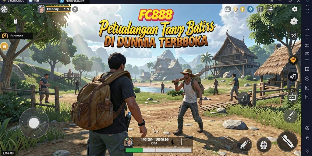 Tampilan gameplay FC888 yang menampilkan dunia terbuka penuh petualangan.