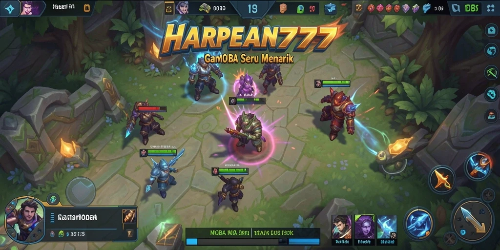Screenshot gameplay MOBA yang menarik dan penuh aksi di HARAPAN777.