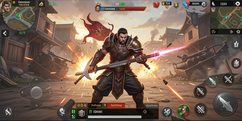 Screenshot ID678 menampilkan aksi strategis pertempuran yang mendebarkan.