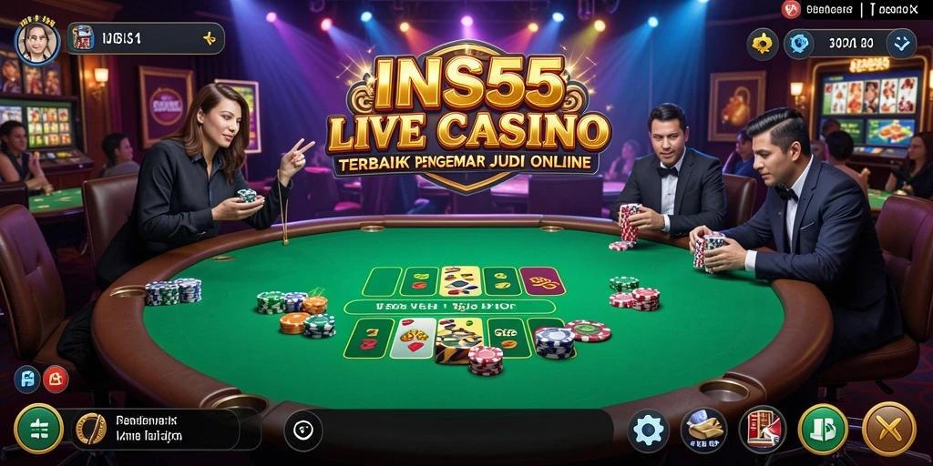 Tampilan gameplay Live Casino yang menarik dan mendebarkan di INS55.
