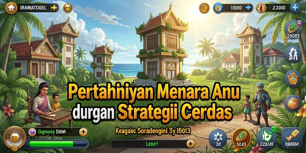 Tampilan gameplay yang menegangkan dalam game Tower Defense IRAMATOGEL.