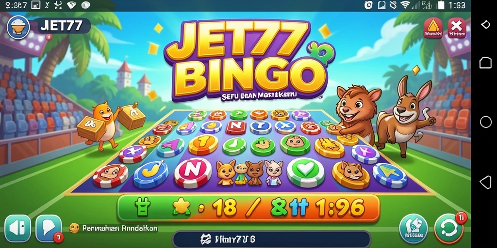 Gameplay seru Bingo di JET77 dengan interaksi pemain.