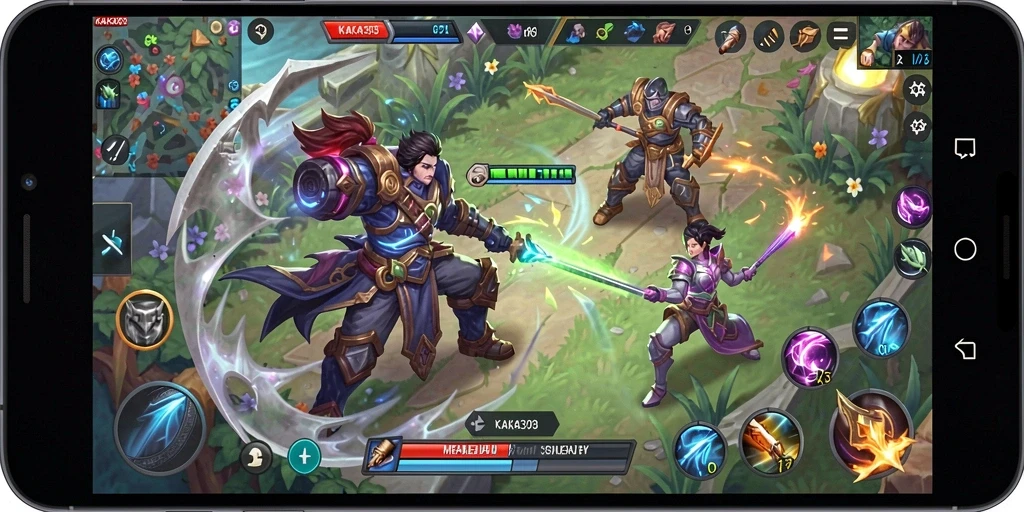 Gameplay seru KAKA303 dengan karakter unik dalam pertempuran.