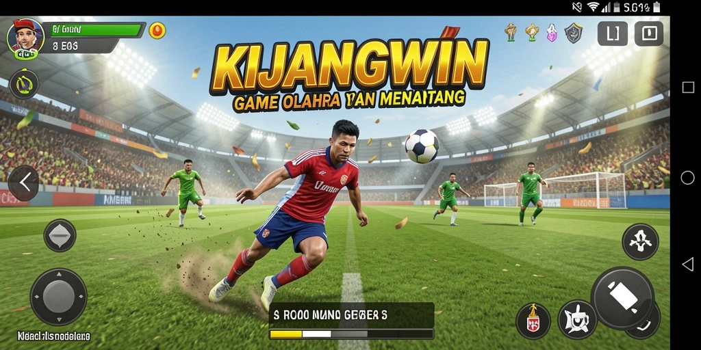 Screenshot gameplay KIJANGWIN yang menunjukkan aksi pertandingan olahraga.