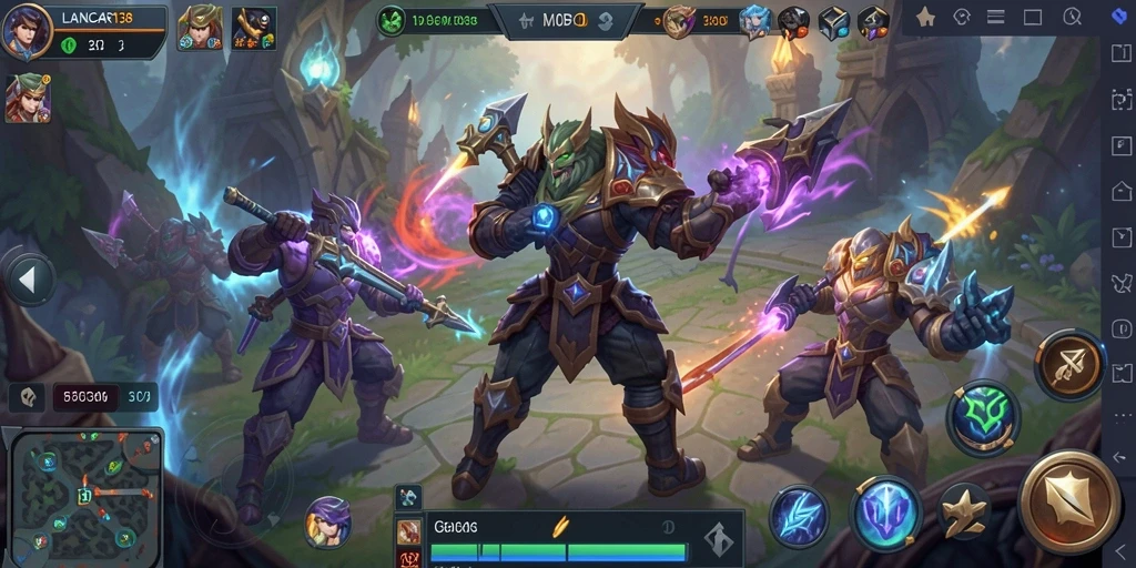 Screenshot <strong>LANCAR138</strong> menunjukkan aksi pertarungan tim yang intens.