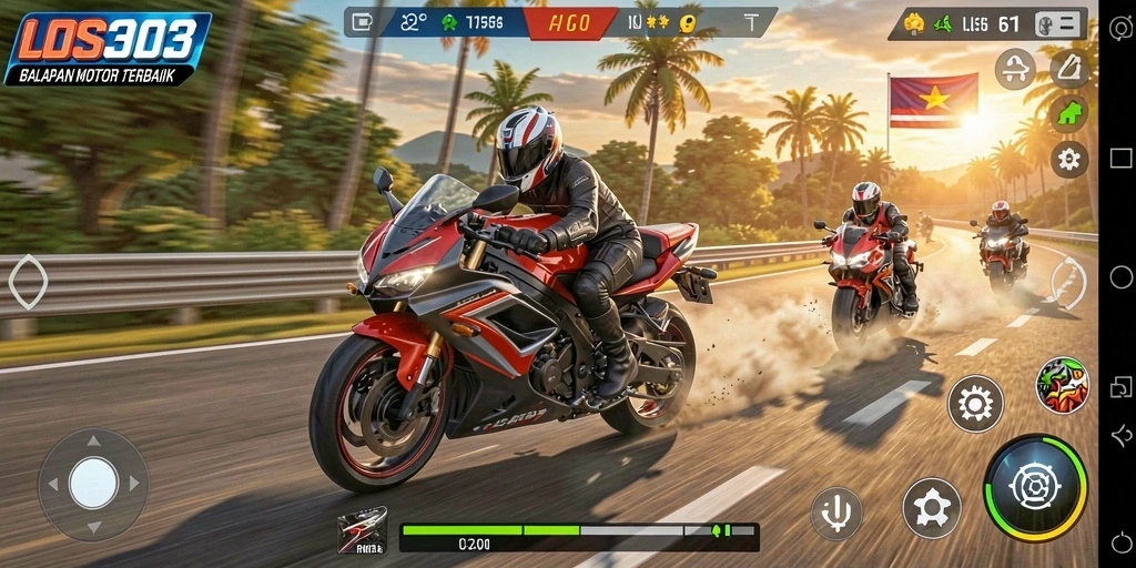 Gameplay aksi motor balap yang mendebarkan di LOS303.