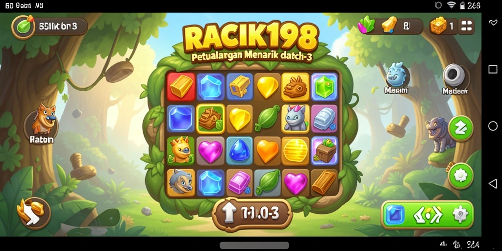 Screenshot gameplay <strong>RACIK198</strong> yang menampilkan aksi seru Match-3.