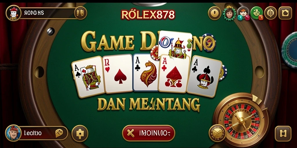 Screenshot utama ROLEX878 menampilkan gameplay penuh aksi Domino.