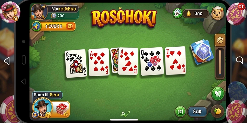 Tangkapan layar gameplay dari ROSOHOKI menampilkan aksi Domino yang seru.