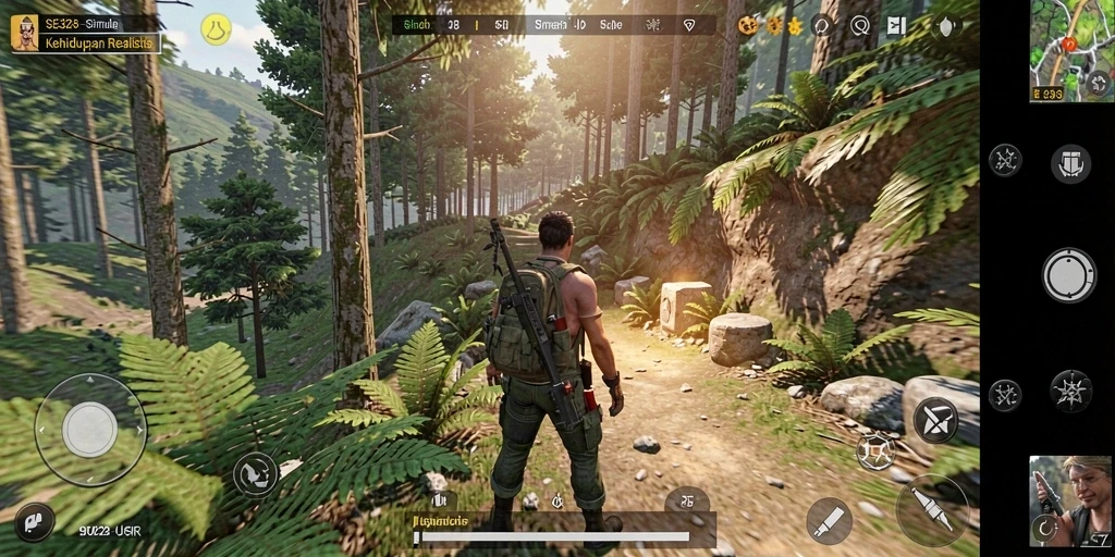 Tampilan gameplay SE328 menunjukkan interaksi sosial yang hidup dan lingkungan yang realistis.