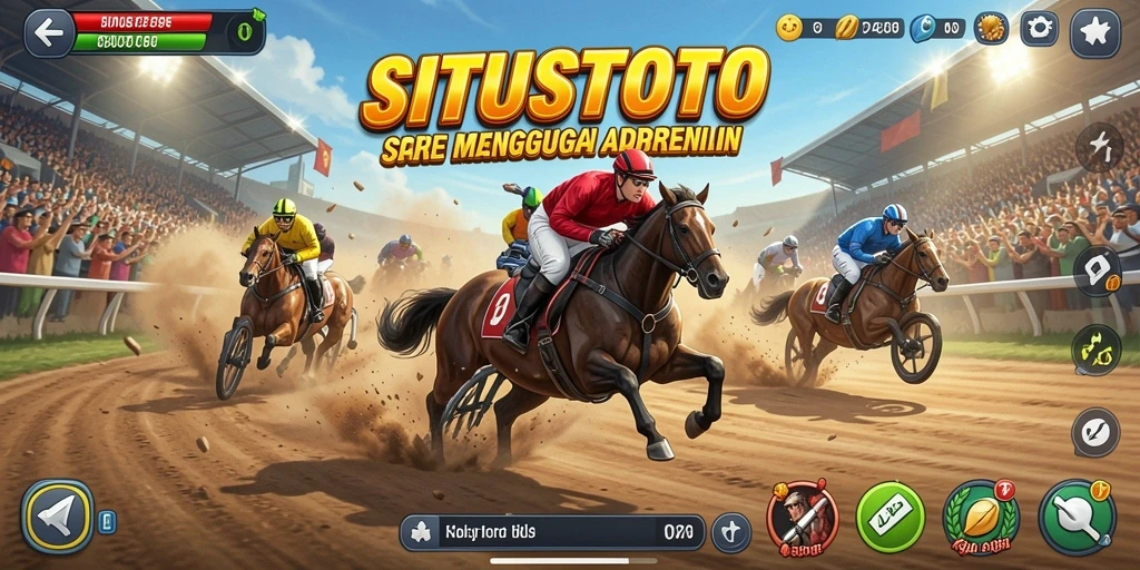 Screenshot gameplay SITUSTOTO yang menampilkan aksi balapan seru.