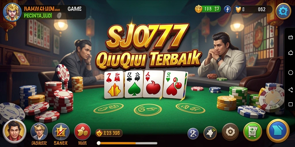 Tangkapan layar gameplay SJO777 menampilkan suasana permainan QiuQiu yang seru.
