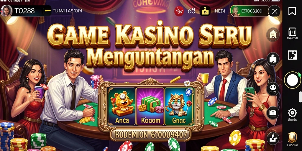 Tampilan gameplay Kasino yang menarik dan interaktif dalam TO288.