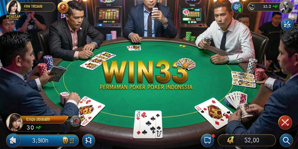 Tampilan gameplay menarik dari WIN33 dengan suasana Poker yang mendebarkan.