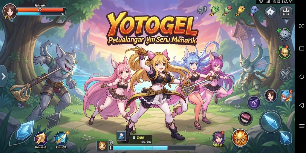 Tampilan gameplay seru di YOTOGEL dengan karakter anime yang menarik.